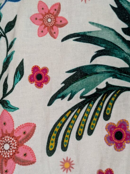 House of Harlow 1960 Floral Multicolor Linen Pants Size 10 - Picture 3 of 6